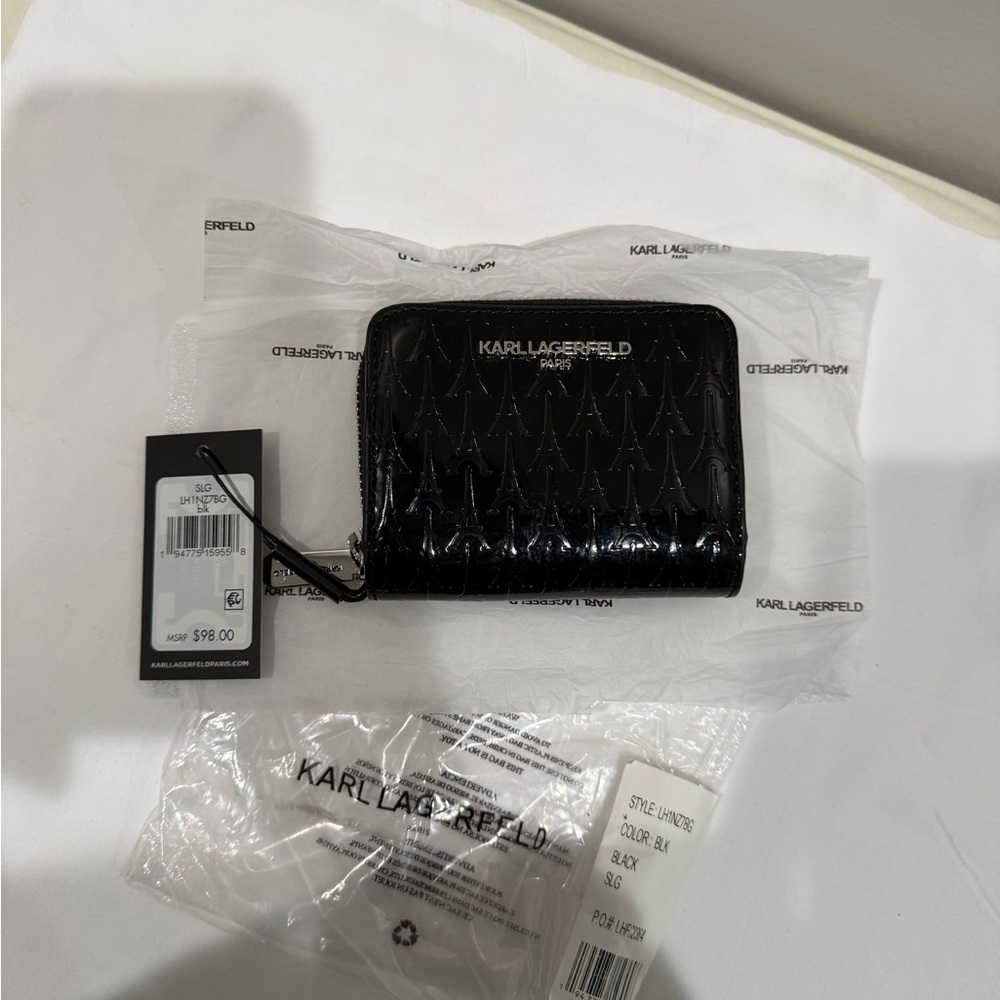 Karl Lagerfeld Shiny Black Card Wallet